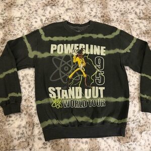 Disney Powerline World Tour Green Bleach Dye Sweater - Size M